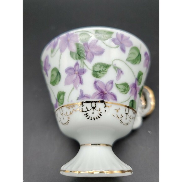 Chintz Violet Teacup Coffee Cup Gold Trimmed Vintage - Picture 9 of 12